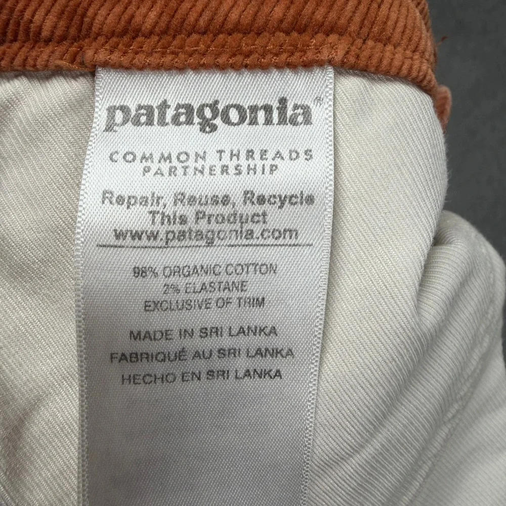 Patagonia Womens Organic Cotton Corduroy Pant Burnt Orange 28 Short Straight Leg - Picture 10 of 10